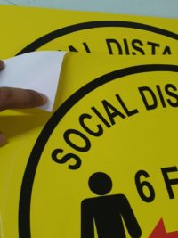 Social Distance Floor Round Sticker Printing Dubai